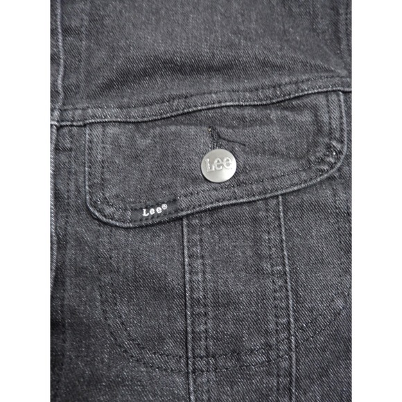 Lee Womens Black Denim Jacket Classic Trucker Style Button Up Size Small - Picture 6 of 9
